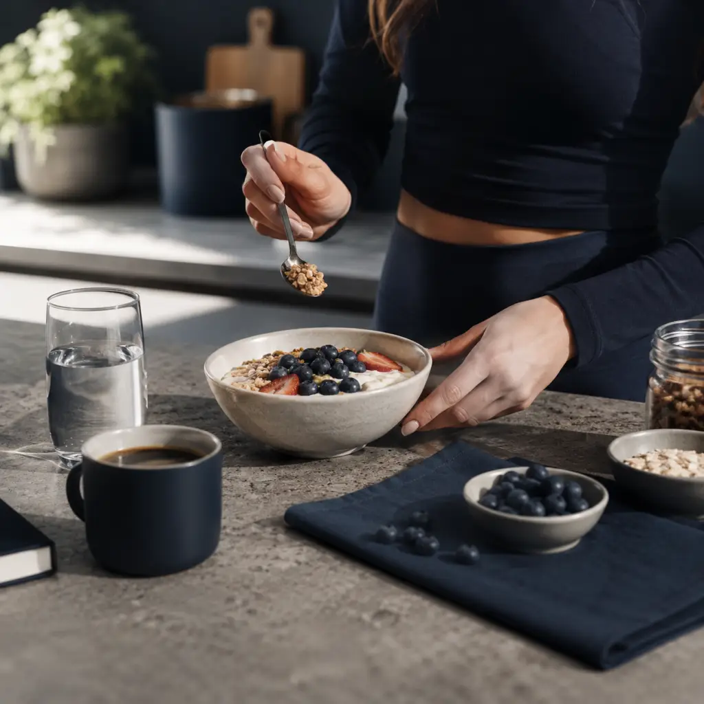 Peptex cagrilintide metabolic research lifestyle image with balanced breakfast